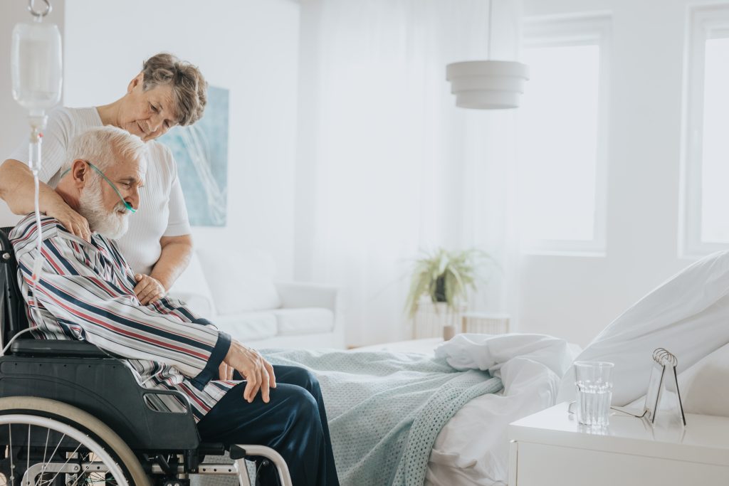 elderly on a wheelchair